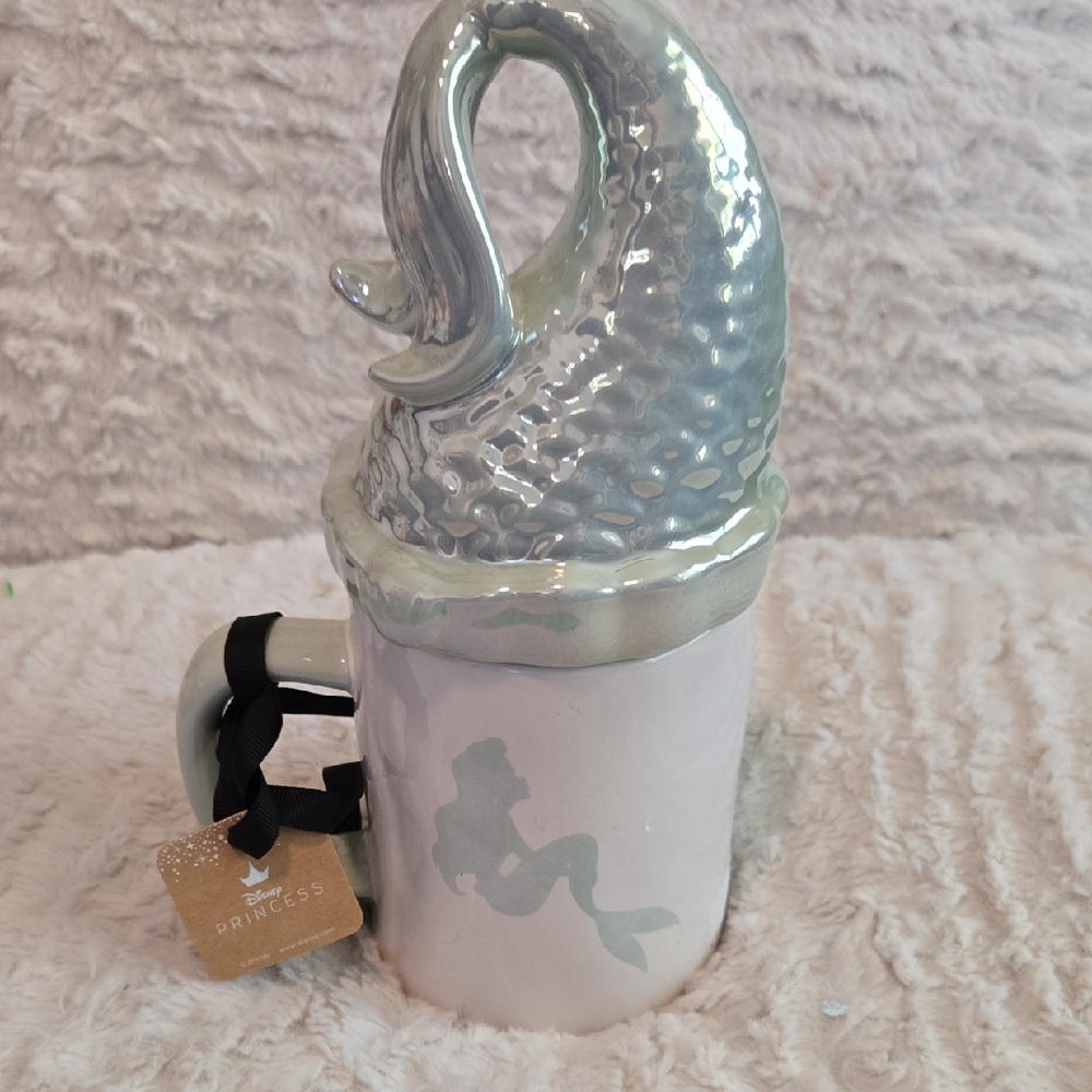 Rae Dunn Disney Princess The Little Mermaid Tail Mug Iridescent White